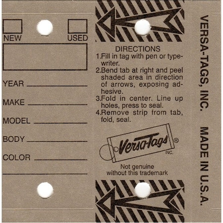 Car Dealer Depot Genuine Versa-Tag Key Tags: Gray Pk 419